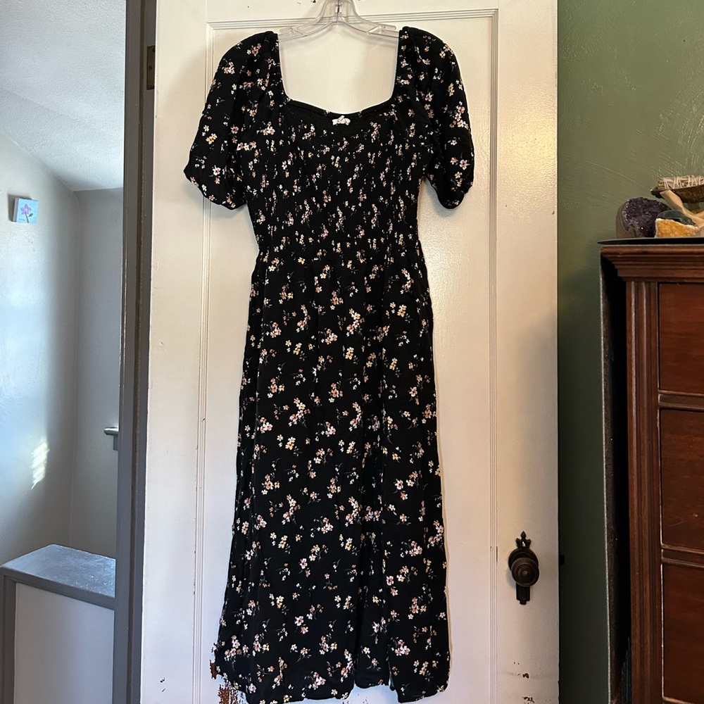 Maurices Black Floral Midi Dress